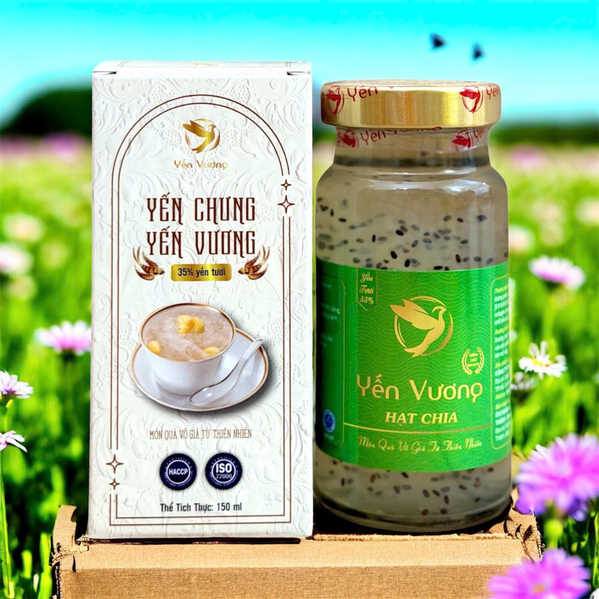 Hũ yến Vương 140ml có hộp Hạt Chia